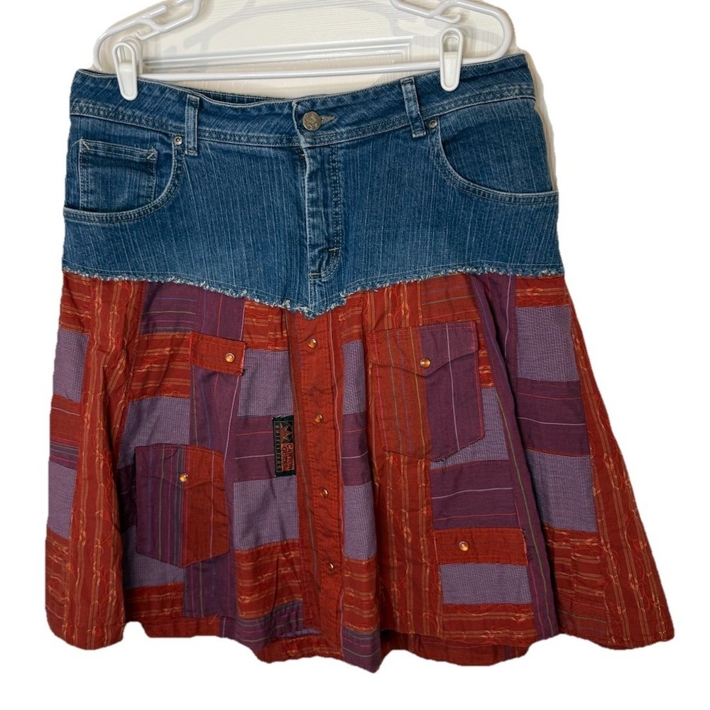 Relaxed Fit Denim & rag Skirt Sz 16W Grunge Fairicore‎ Academia
